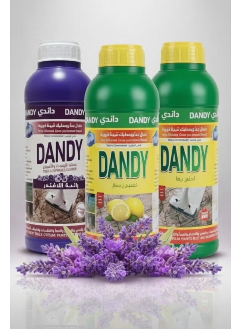 DANDY Three pieces of Dandy floor cleaner without smell, the smell of lavender and the smell of refreshing lemon - Image 1